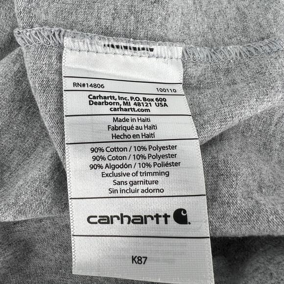 Carhartt Gray Pocket T Shirt Original Fit Mens Size L - Picture 6 of 7